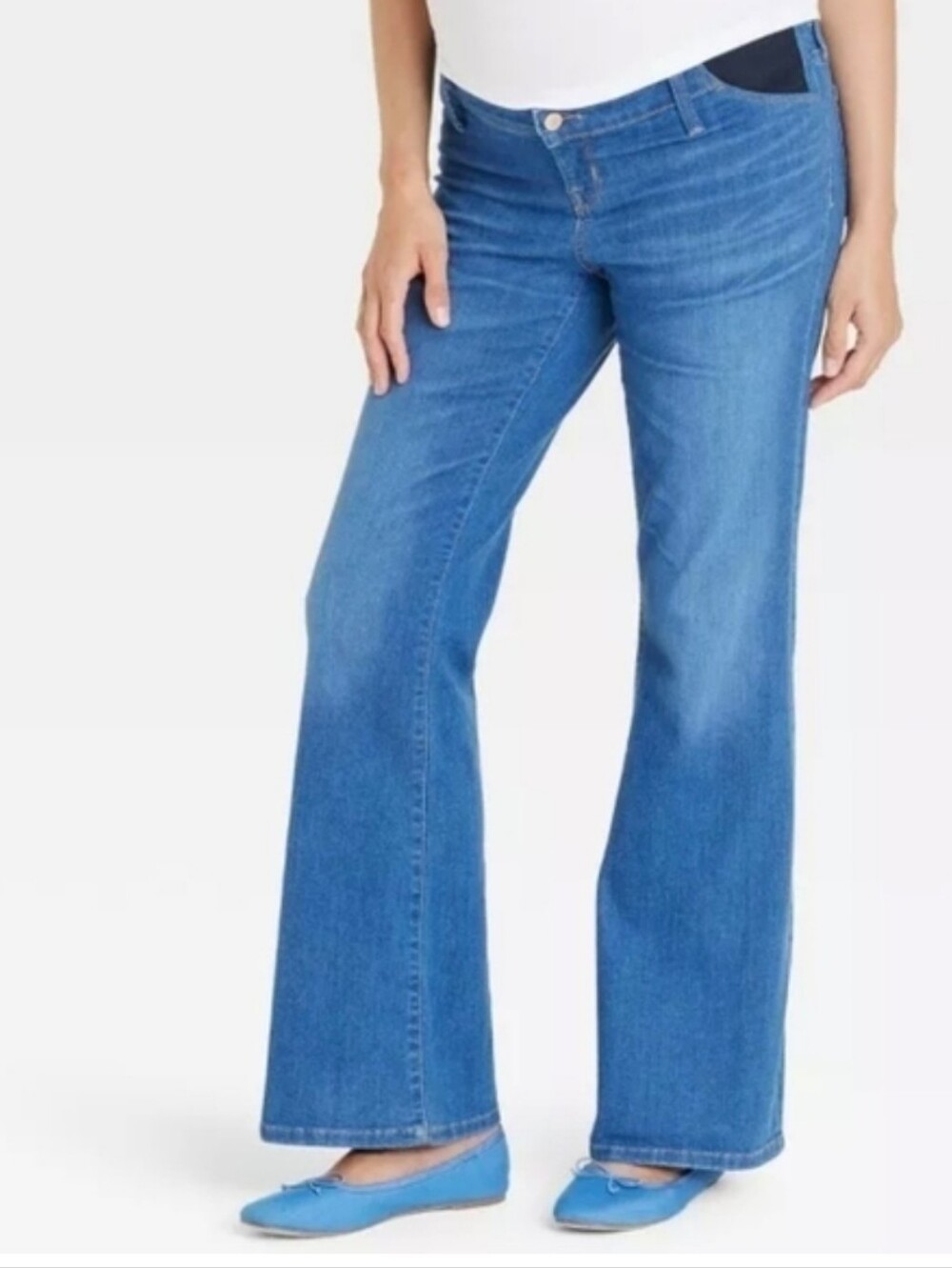 Isabel Maternity Flare Jeans Size 0 Waist Panels 3831-CY
